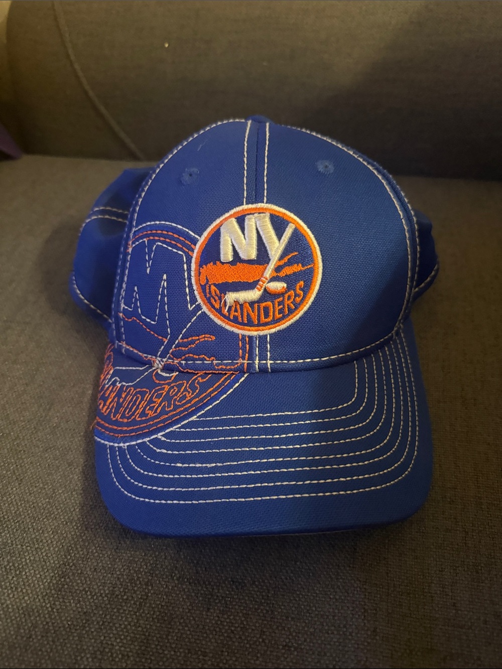 Reebok Blue New York Islanders Logo Cap with Orange Details